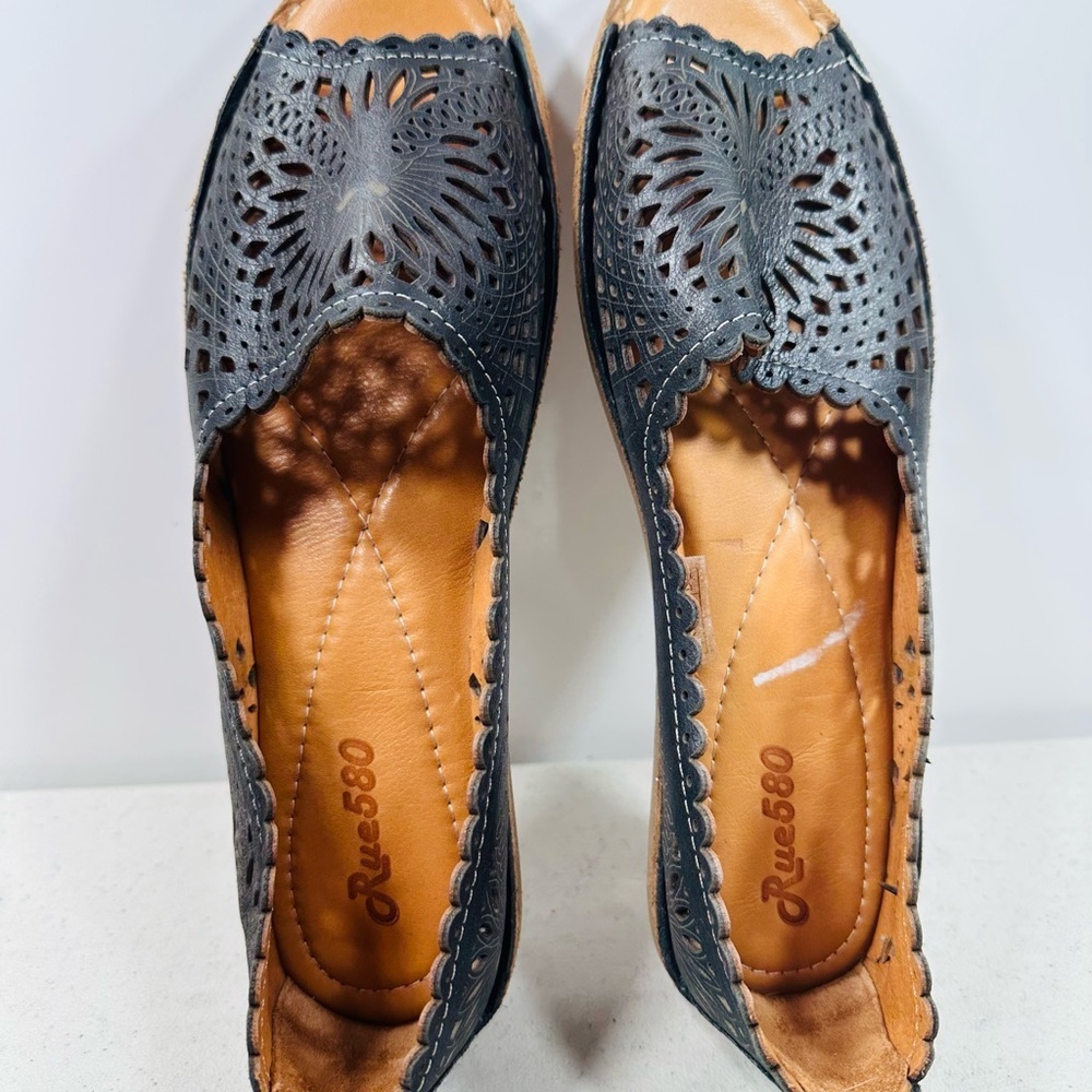 Rue 580 Perforated Leather Sandals Size 40 US 9.5 - 10 - Picture 5 of 8